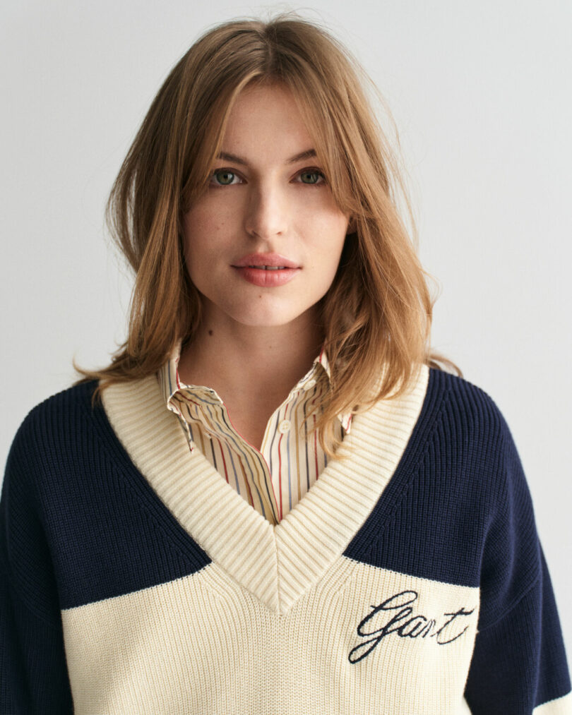 Pull col V en coton - GANT