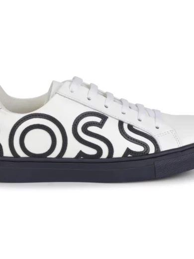 Baskets à lacets avec logo bleu marine blanc- HUGO BOSS