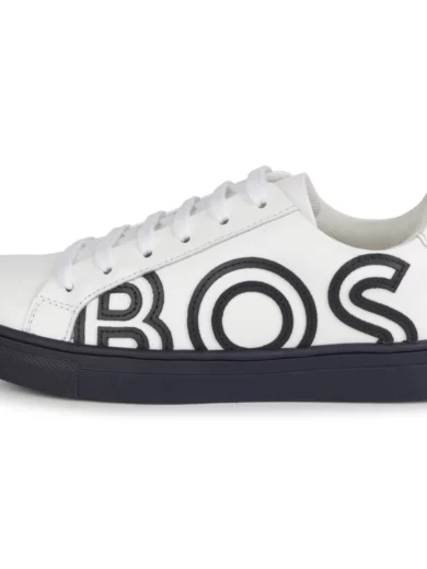 Baskets à lacets avec logo bleu marine blanc- HUGO BOSS