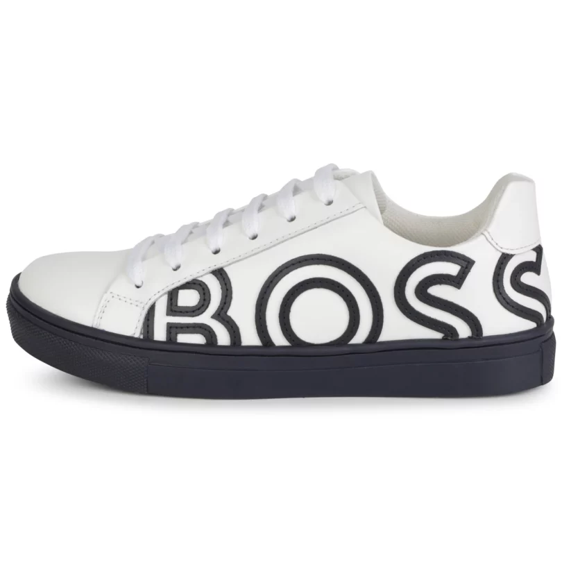 Baskets à lacets avec logo bleu marine blanc- HUGO BOSS