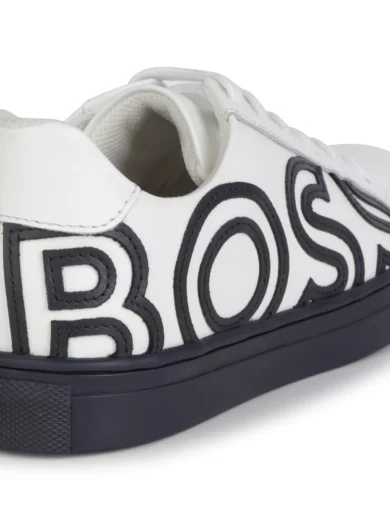 Baskets à lacets avec logo bleu marine blanc- HUGO BOSS