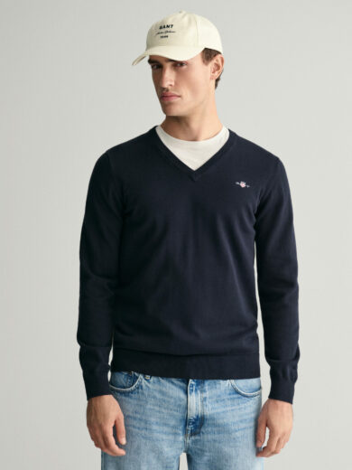 Pull col V en coton classique - GANT