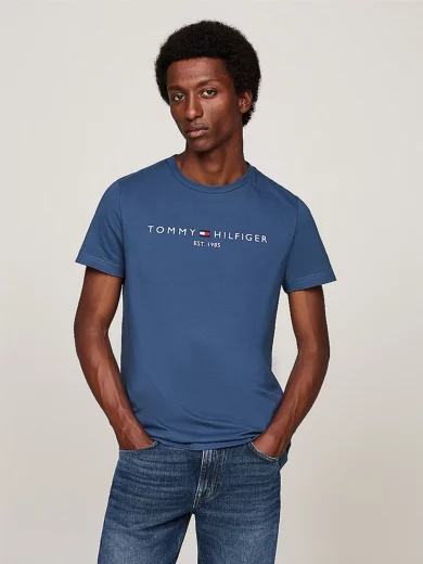 Tee-shirt ajusté à logo brodé - TOMMY HILFIGER