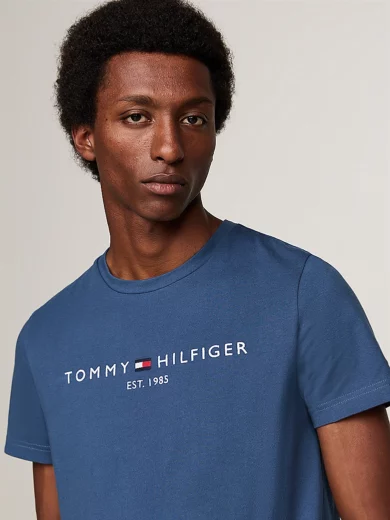 Tee-shirt ajusté à logo brodé - TOMMY HILFIGER