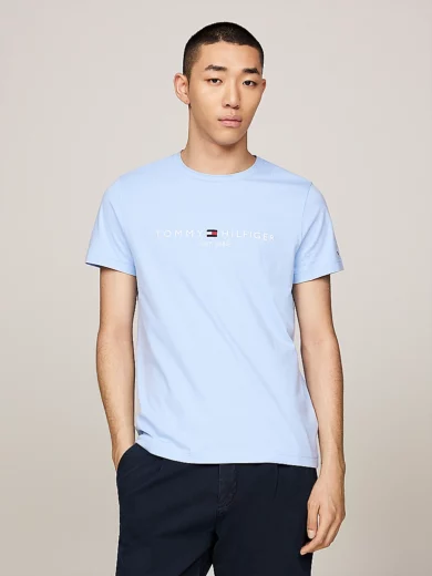 Tee-shirt ajusté à logo brodé - TOMMY HILFIGER