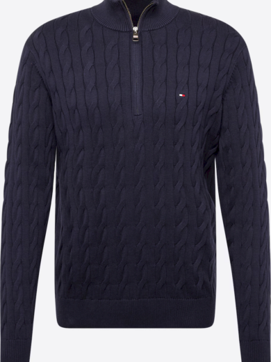 Pull zippé en maille torsadée - TOMMY HILFIGER