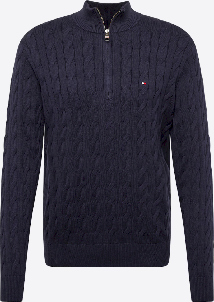 Pull zippé en maille torsadée - TOMMY HILFIGER