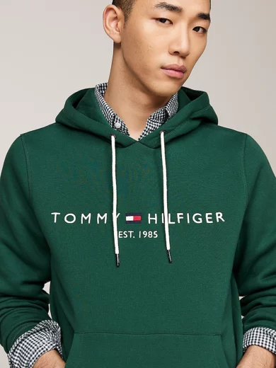 Sweat à capuche à cordon de serrage et logo - TOMMY HILFIGER