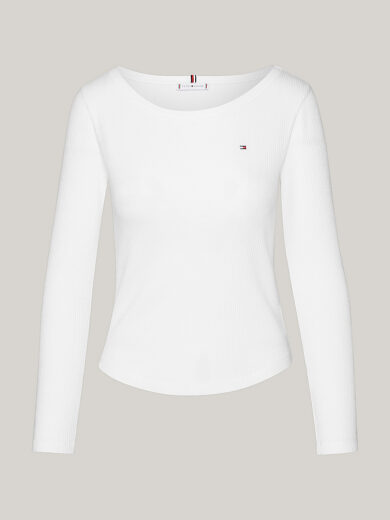 T-shirt ajusté manches longues et col bateau - TOMMY HILFIGER