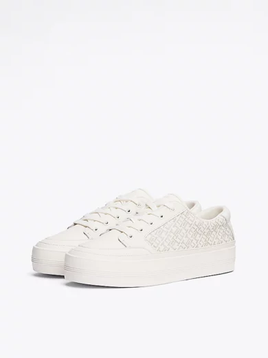 Baskets compensées en cuir TH Monogram - TOMMY HILFIGER